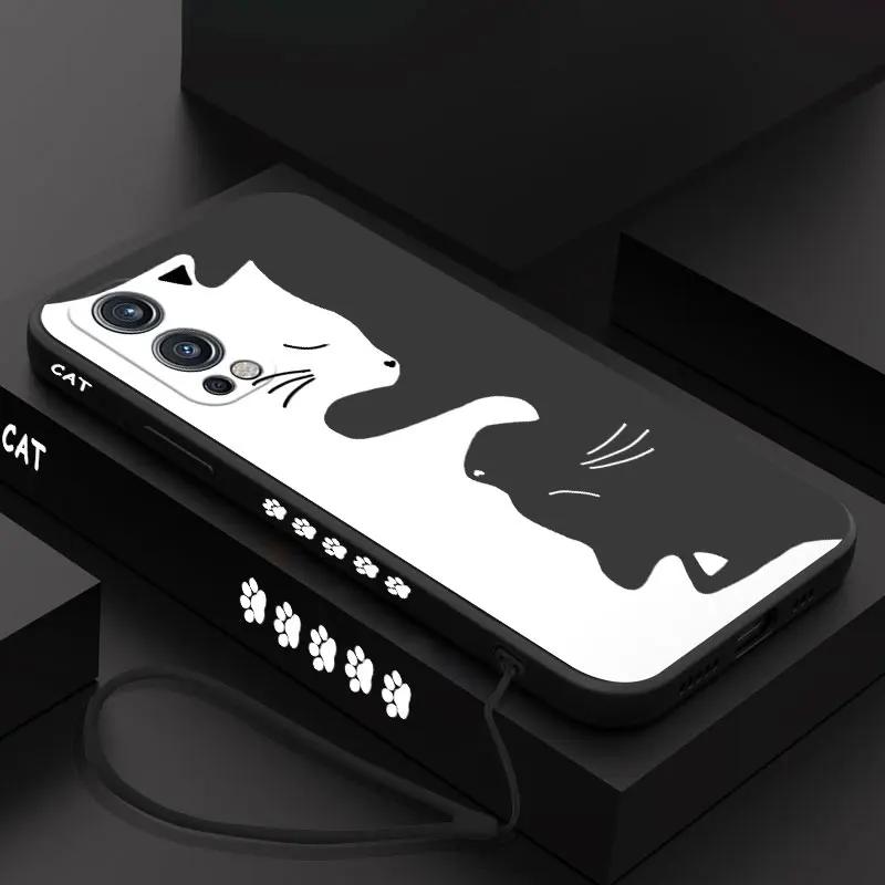 

Hug Kitten Phone Case For Oneplus 10 10R 10T 9R 9RT 9 8T 8 7 7T Pro Nord 2 CE Lite 5G Liquid Silicone Cover
