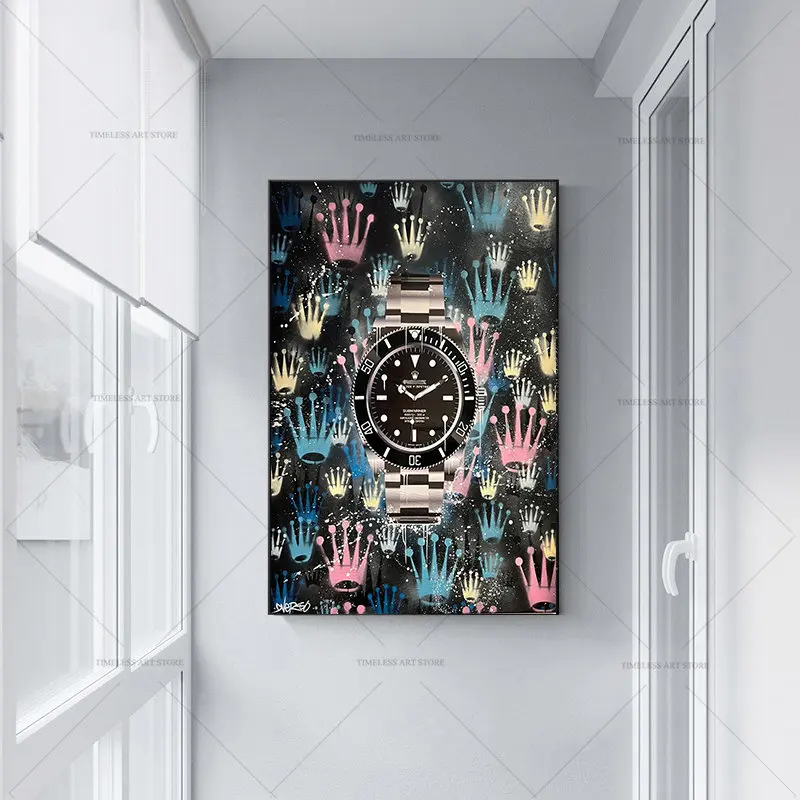 Мотивационный уличный граффити художественный постер роскошные часы поп-арт
