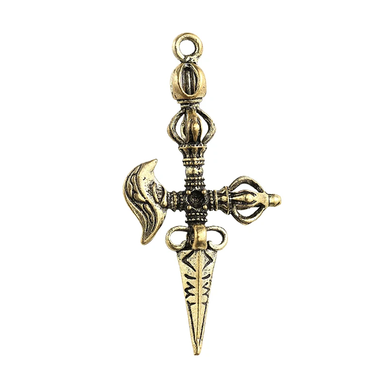 Винтажный латунный пестик ваджры орнамент фэн-шуй религиозная коллекция