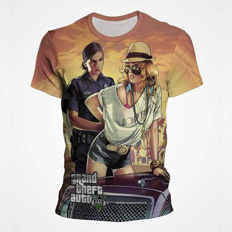 Футболка Grand Theft Auto GTA мужские футболки с 3D принтом летние модные повседневные