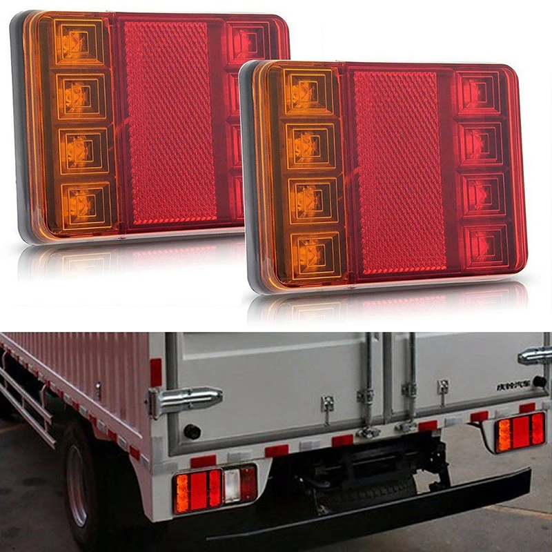 

Car Truck LED Rear 12V Lights Rear Lamps Waterproof TailightTail Light Warning Parts for Trailer Caravans DC