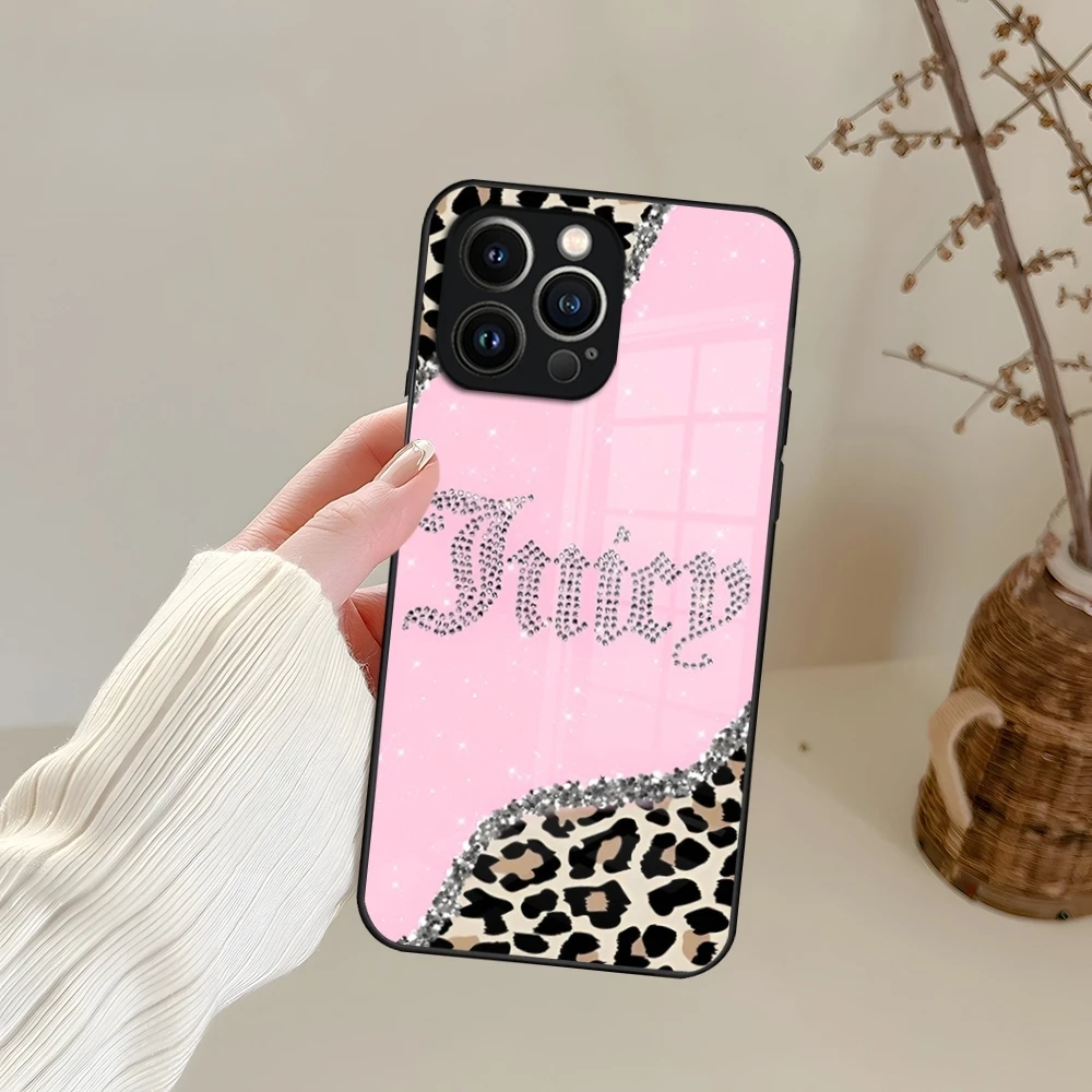 Чехол для телефона J-Juicy C-Couture iPhone 15 13 14 16 12 11 Pro XS Max Plus Mini X XR SE2020 чехол из закаленного
