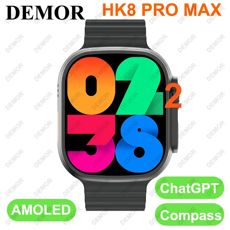 

DEMOR HK8 Pro Max Ultra Gen2 AMOLED 2023 New Smart Watch Men Series 8 49mm Compass NFC Blood Pressure Monitor Fitness Smartwatch