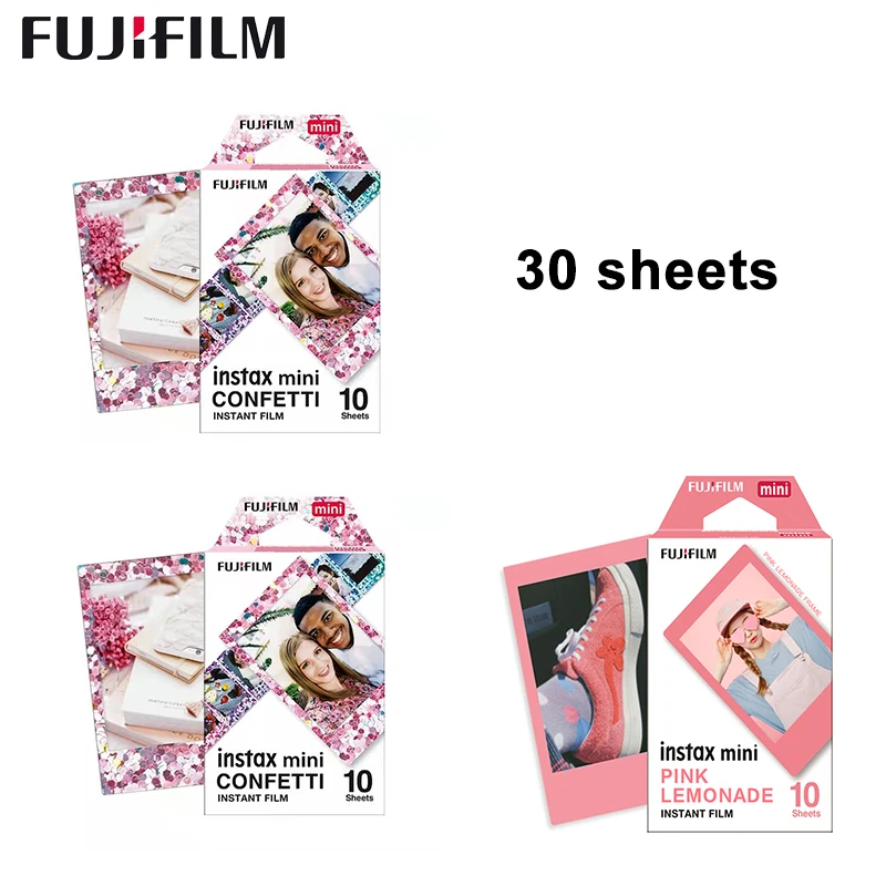 

Fujifilm Instax Mini 11 8 9 Film CONFETTI/PINK Fuji Instant Photo Paper For 70 7s 50s 50i 90 25 Share SP-1 2 Camera 30 sheets