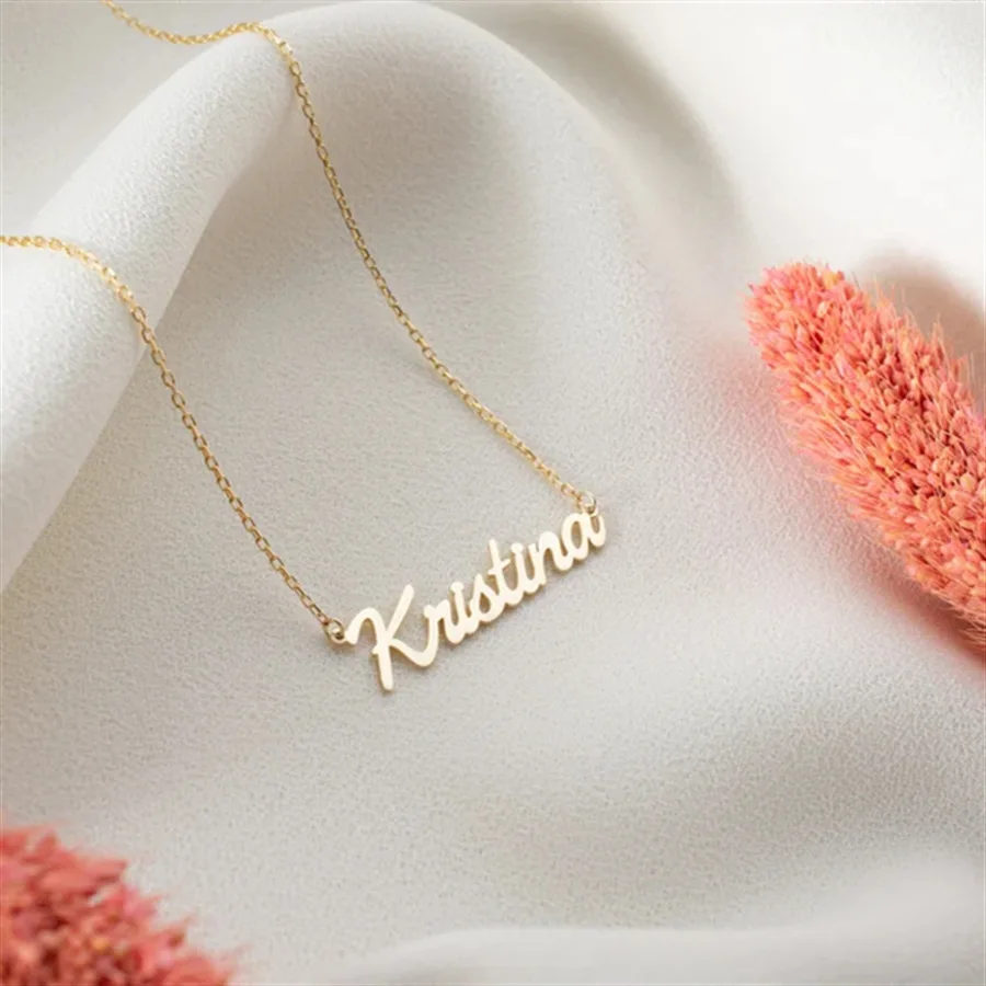

Stainless Steel Choker Custom Name Necklace Personalized Jewelry Men Handmade Nameplate Pendant Necklaces Women Best Friend Gift