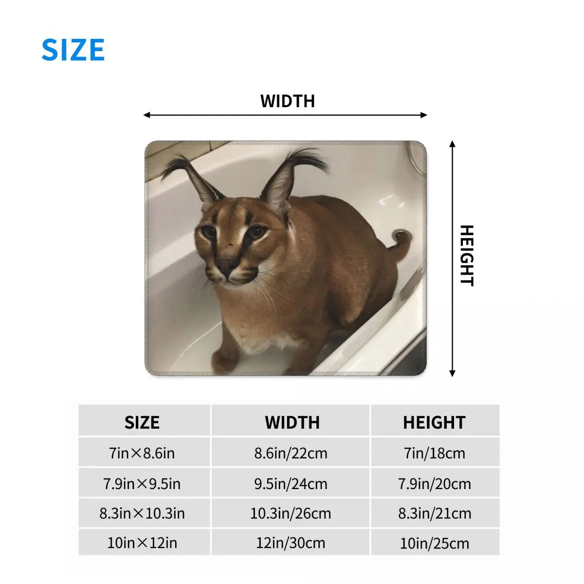 Милый игровой коврик для мыши Floppa с мемом Противоскользящий резиновой основой