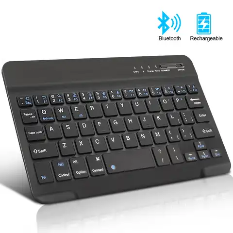 Беспроводная мини-клавиатура, Bluetooth-клавиатура для ipad, телефона, планшета, русская испанская перезаряжаемая клавиатура для Android, ios, Windows