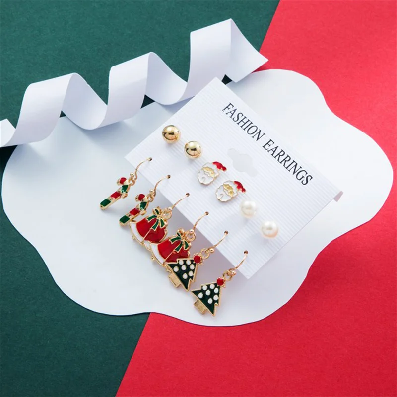 Рождественский тематический комплект серег для женщин серьги с рисунком