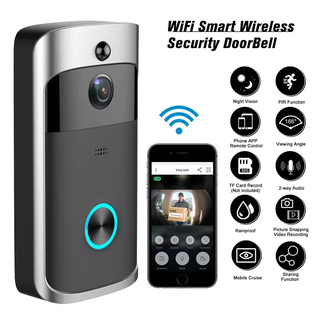 

Doorbell Camera Wifi Wireless Call Intercom Video-Eye for Apartments Door Bell Ring for Phone Home Security Cameras