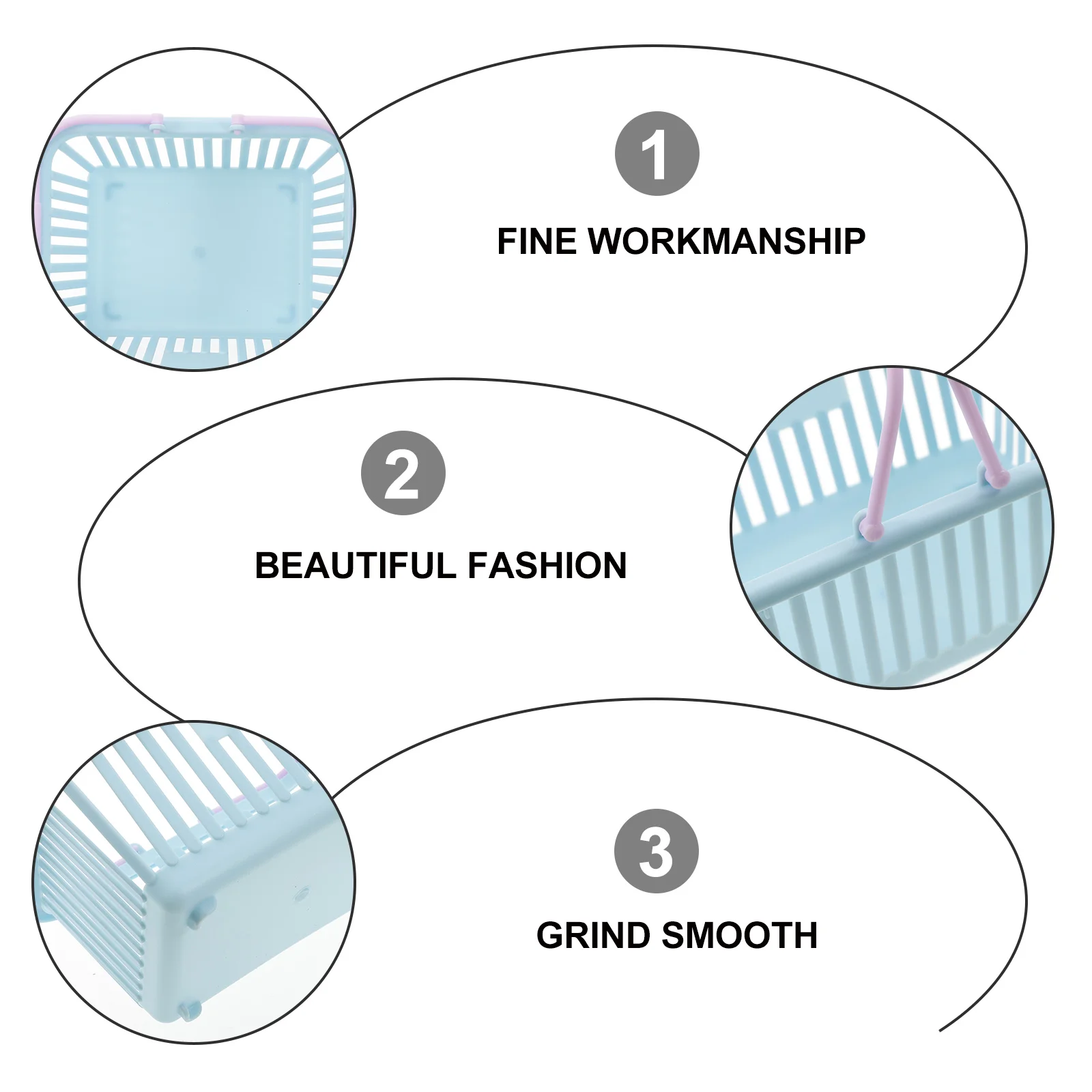 3-х шт. корзина для хранения садовая пластиковая с ручкой маленькие контейнеры