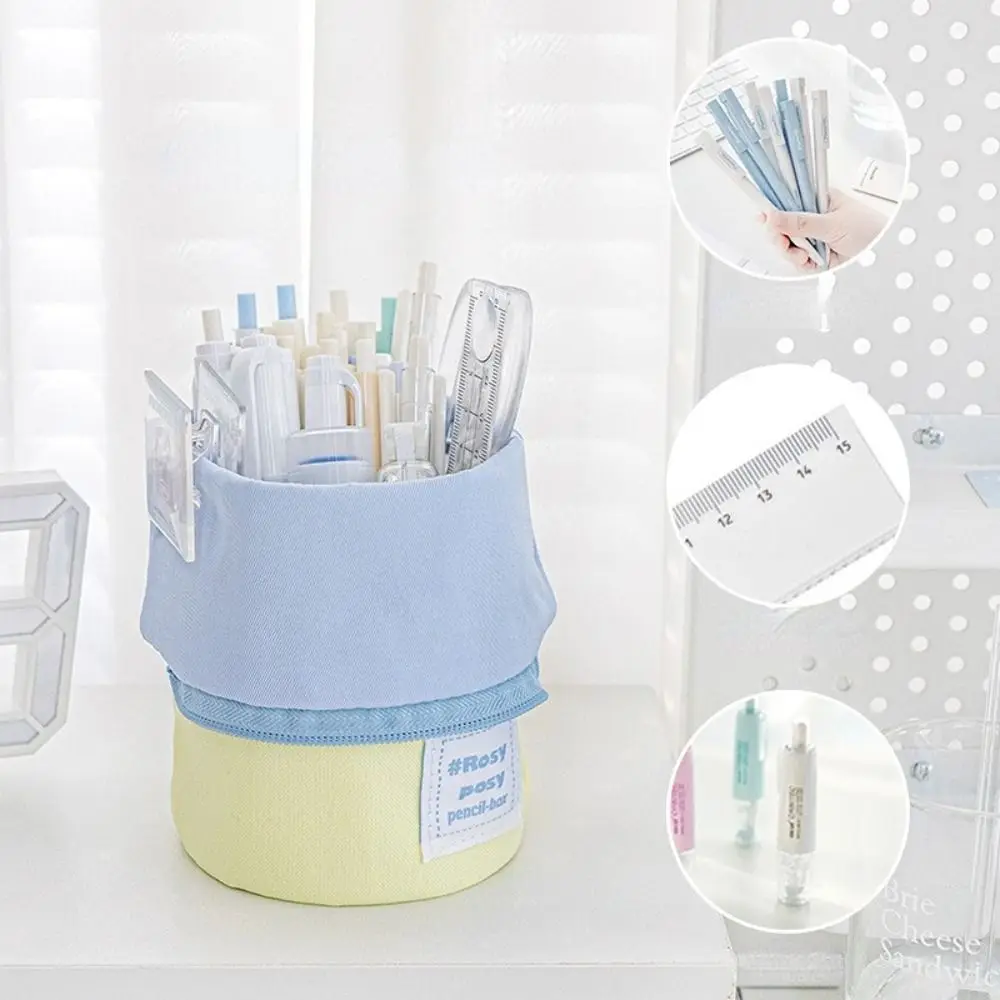 

Foldable Desktop Storage Bags School Supplies Student Stationery Comestic Bag Large Capacity Pencil Bag Pencil Pouch Pen Case