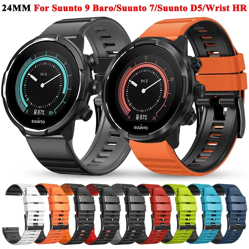 Ремешок силиконовый для SUUNTO 7 9 Baro 5D браслет смарт-часов Spartan спортивный часов 24 мм