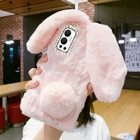 for infinix hot 12 play 12i 10 lite note 12 g96 11 10 pro phone case rabbit fluffy fur silicone cover funda tecno spark 7 case