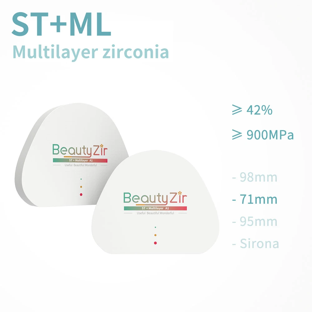 ST+ML 7112mm super high translucency multilayer  zirconia block Amann Girrbach  A1-D4 zirconia dental