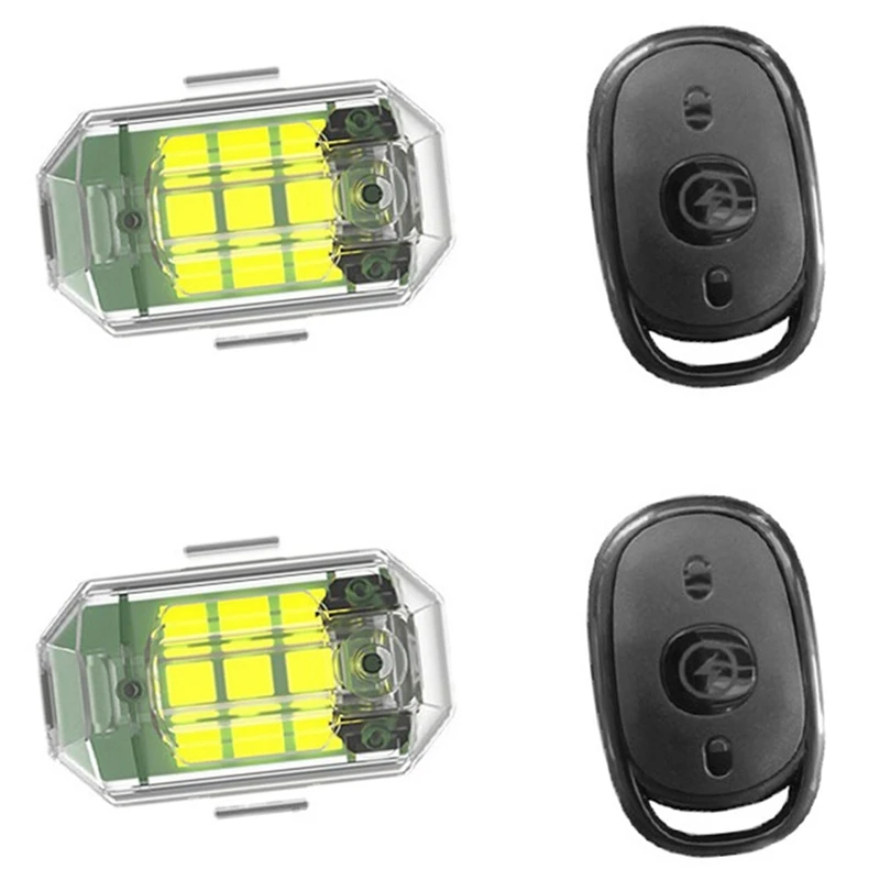 

Wireless Remote Control LED Strobe Light For Motorcycle Car Bike Scooter Anti-Collision Warning Lamp 2Pc Light