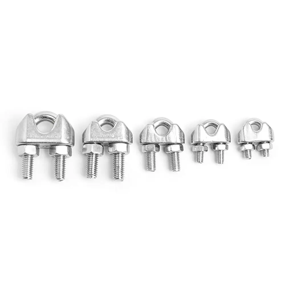 1Pc M2/3/4/5/6/8/10/12/14mm Wire Rope Sleeve 304 Stainless Steel U Type Cable Clip Hardware Fixing Clamp Bolts Rigging