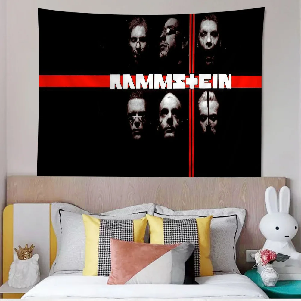R-Rammstein Cartoon Tapestry For Living Room Home Dorm Decor INS