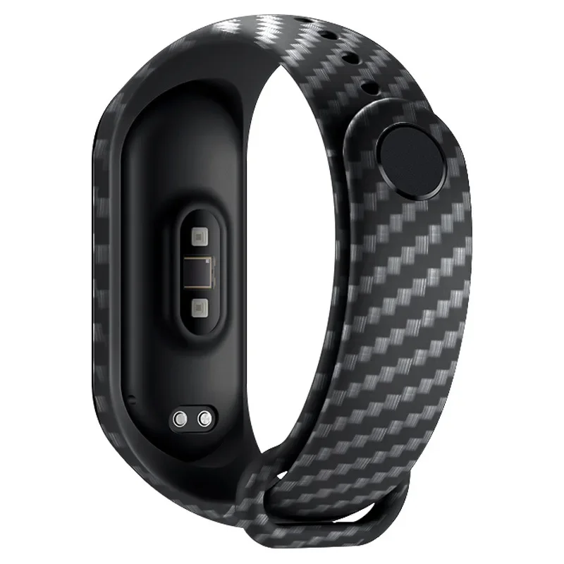 Фото Ремешок из углеродного волокна для Xiaomi Mi Band 7 nfc, браслет для умных часов, силиконовый браслет correa Mi Band 6 4 5 3, аксессуары №3