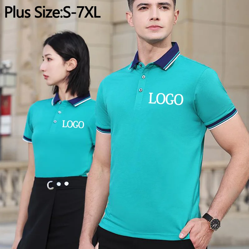 Customized Logo 2023 Casual Men'S Short Sleeve Polo Shirt Plus Size S-7xl Business Polo Shirt