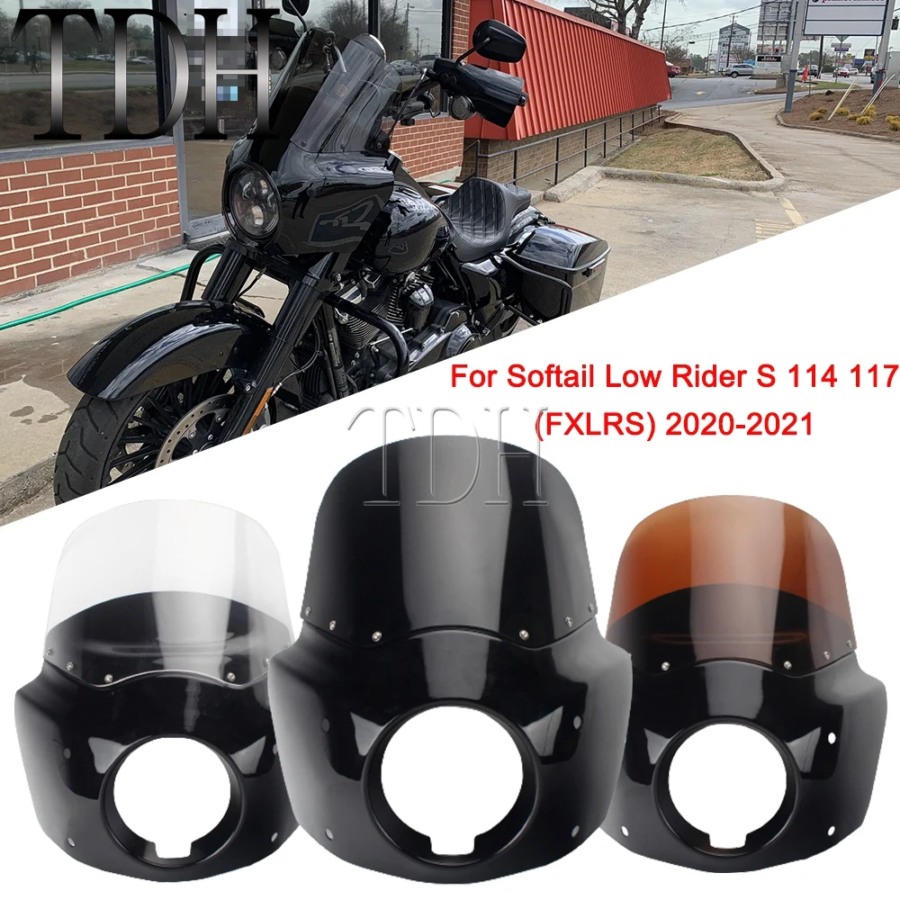 

Для Harley Softail Low Rider S 114 117 FXLRS 2020 2021 22 фары в клубном/хулиганском стиле обтекатель воздуха Дефлектор 11/15 дюйма лобовое стекло