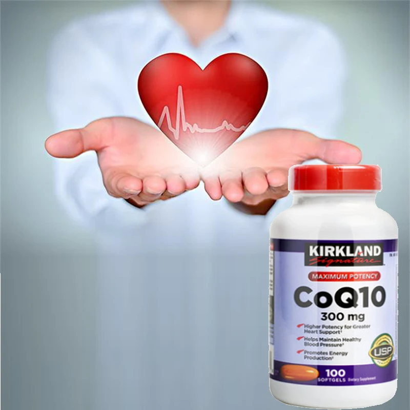 

Free shipping 1 bottle of 100 coenzyme Q10 softgels adult heart health care products