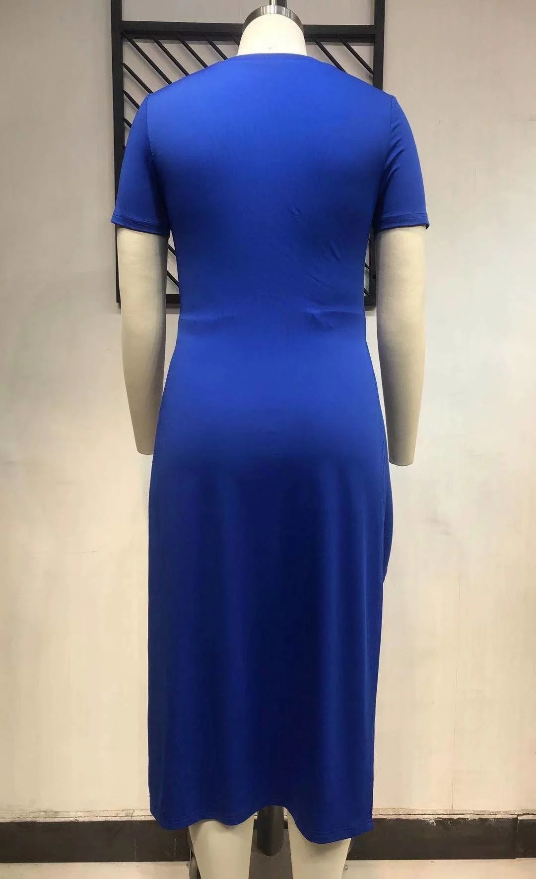 Plus Size Dress Large Women's Summer New Fashion Irregular Hemline Solid Color Dresses O-neck Fitting Casual Female Clothes