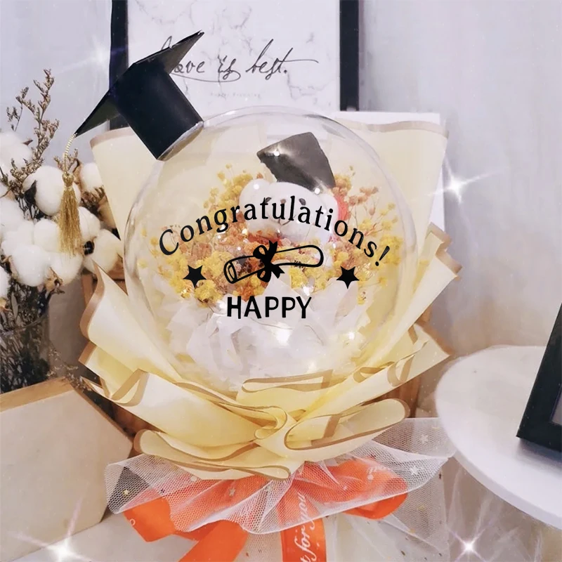 

5Pcs Happy Graduation Sticker for Clear Balloon Class Of 2023 Graduation Decorations DIY Graduation Gift