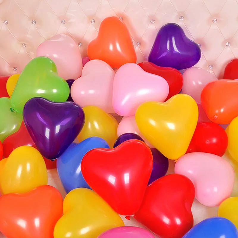 100pcs of 12 inch Heart shape Latex balloon 2.2G Baby shower birthday wedding Bachelorette Hen party decoration event supplies