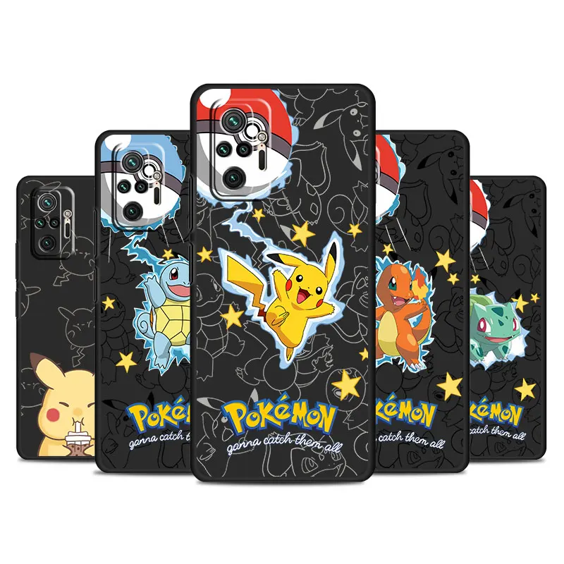 

Pokemon Pikachu Case For Xiaomi Redmi Note 11 9S 10 9 8 7 9A 9C 9i K40 8T 10C 9T K50 Silicone Phone Shell