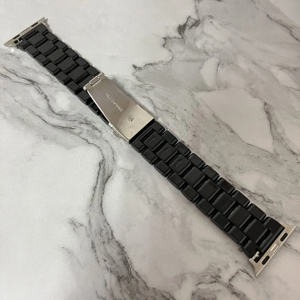 Ремешок для часов Apple Watch 44 мм белый эластичный браслет iWatch 7 SE 6 41 45 40 с бусинами
