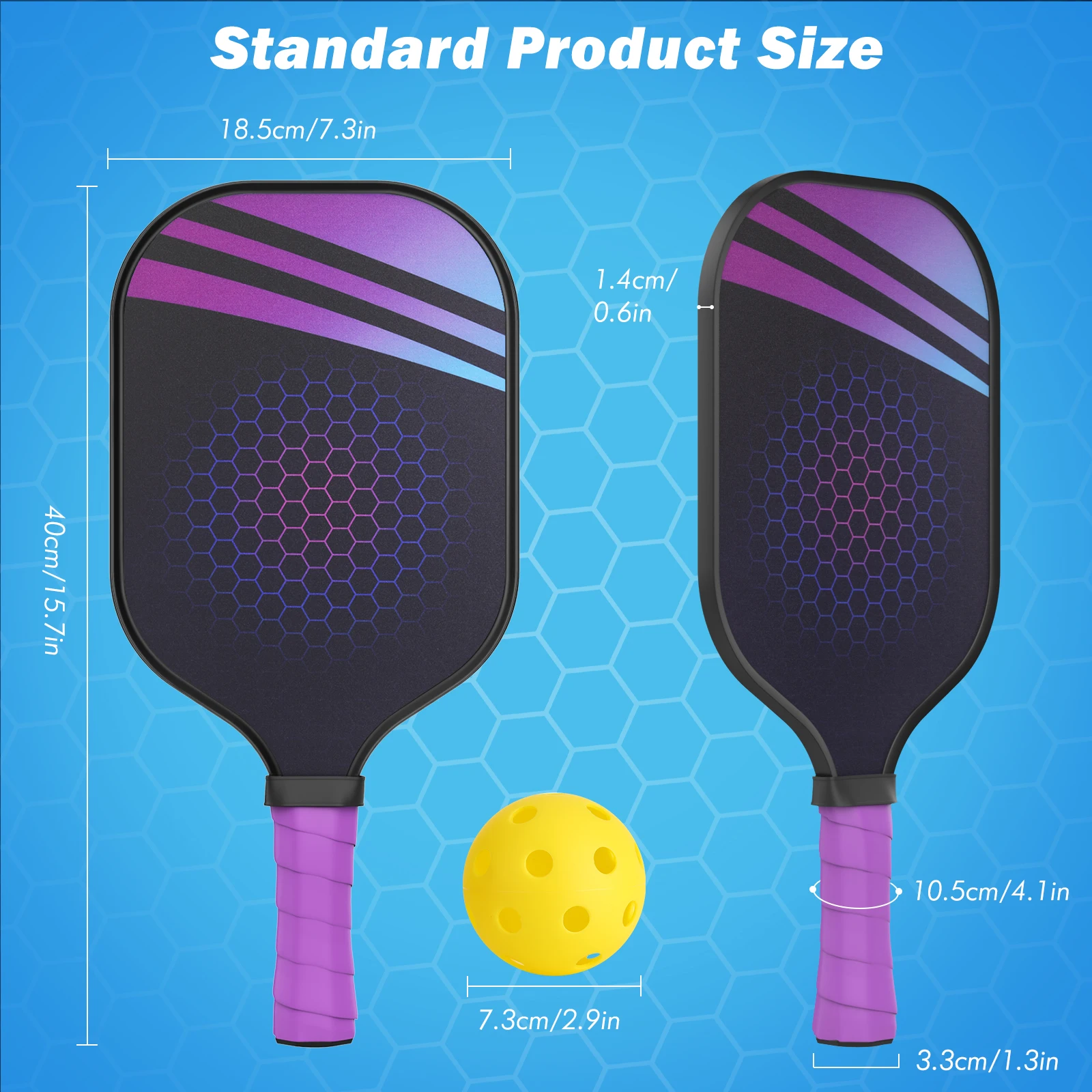 Pickleball Racket Composition Pickleball Paddle racket Set Carbon Fiber Composition PE Honeycom | Car ...