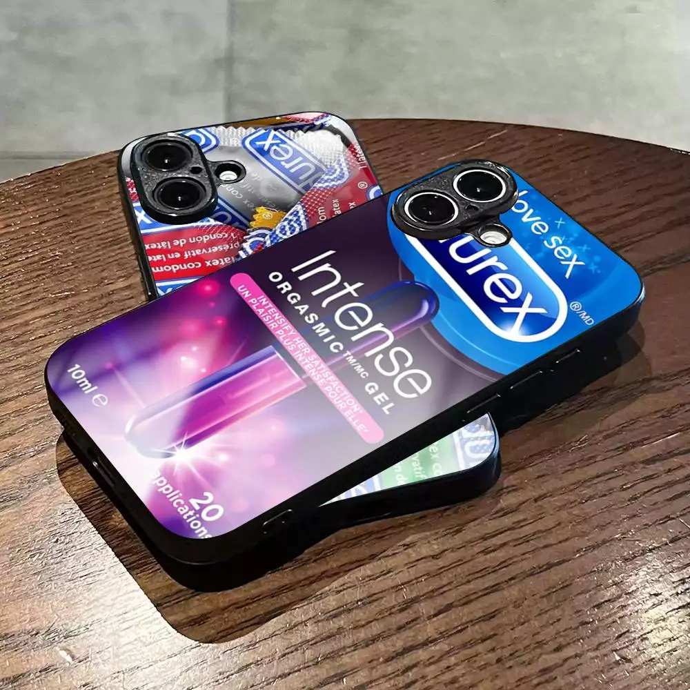 Фото Забавный чехол для телефона с узором D-durexs для iPhone 17 Air, 16, 15, 14, 13, 12, 11 Plus, Mini, Pro, Max, стеклянный магнитный чехол №4