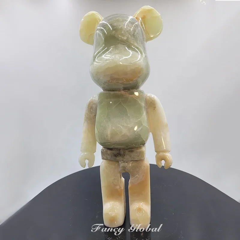 Необычная скульптура животного bearbrick натуральный мраморный камень