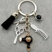 diy mini hairdressing scissors retro tassel keychain charm new fashion gifts