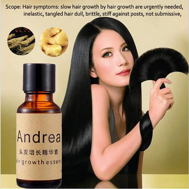 

Имбирное масло для роста волос Andrea, натуральная растительная эссенция, тоник для быстрого роста волос, шампунь для роста без выпадения воло...