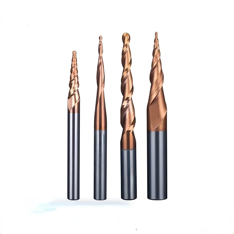 

UCHEER 1pc/set 3.175mm 4mm 6mm HRC55 Taper Ball Nose milling cutter cnc tool carbide End Mill cone cnc woodworking router bits