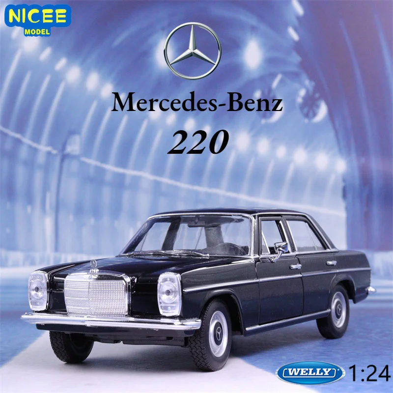 

WELLY 1:24 Mercedes-Benz 220 sedan High Simulation Diecast Car Metal Alloy Model Car Children's toys collection gifts B33
