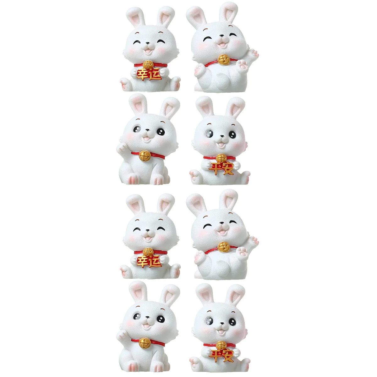 

Bunny Rabbit Figurines Year Resin Garden Decor Decorations Desktop Miniature Thefigurine Tablesmall Zodiac Animal Decorative