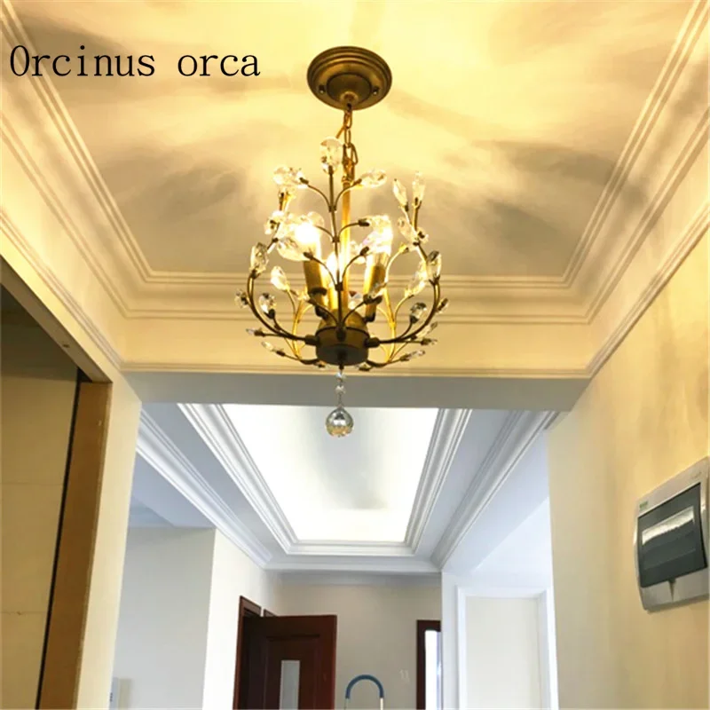American Style Crystal Chandelier three bedroom hallway lights Nordic restaurant porch