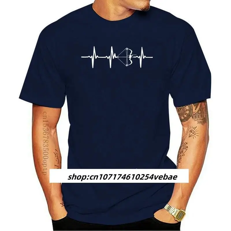 

New 2021 Fashion T Shirt men Heartbeat Archery T Shirt With Bow For Archers