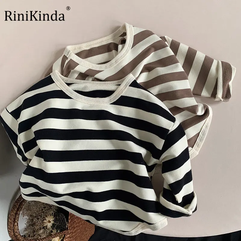 

RiniKinda New Cotton Autumn Baby Girls Clothes T Shirts Spring O Neck T Shirt for Kids Long Sleeve T-shirt Baby Girls Tops