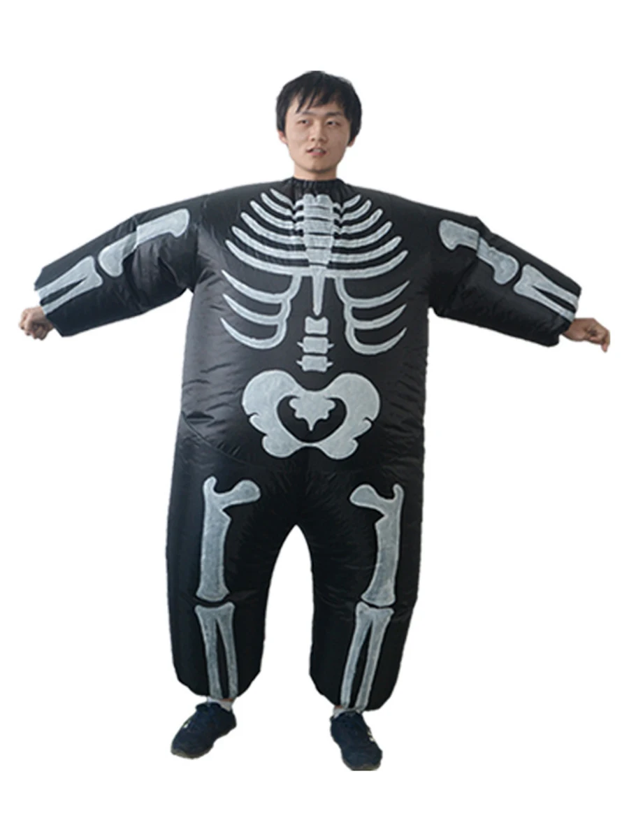 

JYZCOS Halloween Skeleton Inflatable Costume Adult Blow Up Fancy Dress Full Body Skeleton Party Cosplay Dress Up Props
