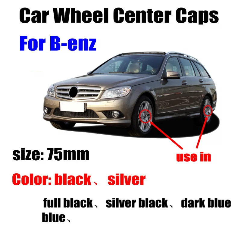 

4pcs 75mm Car Wheel Center Cover For GLE GLK SLK CLA CLK GLA GLC C S E ML GLK Class W203 W204 W205 W209 W210 W211 W212 Hub Caps