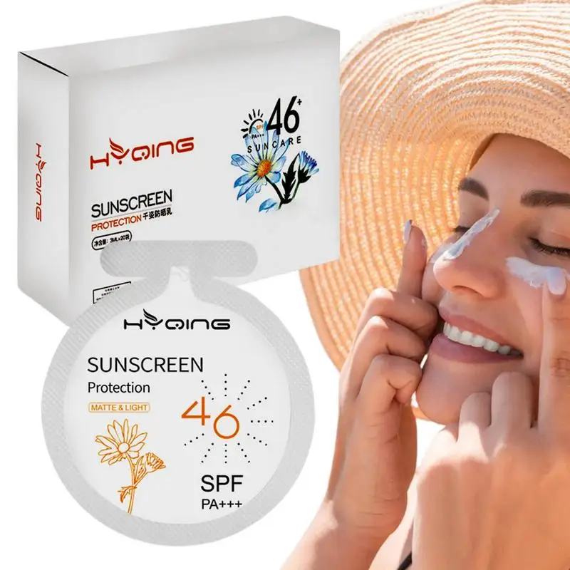 

Travel Size Sunscreen 20 Packs Full Body Moisturizing Sunscreen Non-Greasy Sun Protection Supplies for Travel Picnic Camping