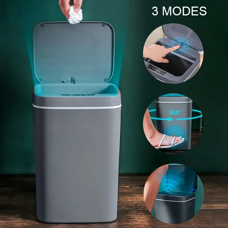 

12-16L Smart Trash Can Automatic Sensor Dustbin Electric Waste Bin Waterproof Wastebasket for Kitchen Bathroom Garbage Touchless