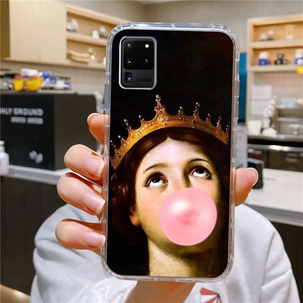 Oil Painting Art M-Mona L-Lisa Or Phone Case For Samsung Galaxy A52 A12 A51 Edge S22ULTRA S23 LITE Plus Ultra Transparent Cover