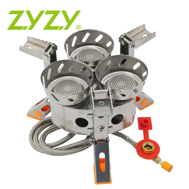 Zyzy 9800W Camping Stove Tent Three-core Burner Gas Windproof 3 Head Portable Camping Kitchen Outdoor Cooking Camping
