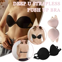 new invisible push up bra strapless bras formal dress evening deep breathable underwear bra brassiere plunge wedding party r1m6