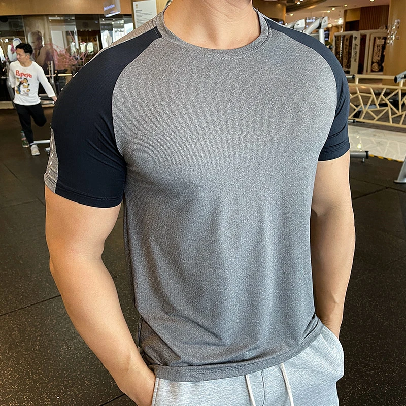 Men's Quick Dry Short Sleeve Tops Running Sports T-shirts Male Gym Training T Shirt Man Sportwear 2023 Summer Casual Clothing