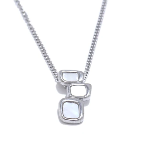 Ожерелье Yhpup из ракушки с подвеской из нержавеющей стали